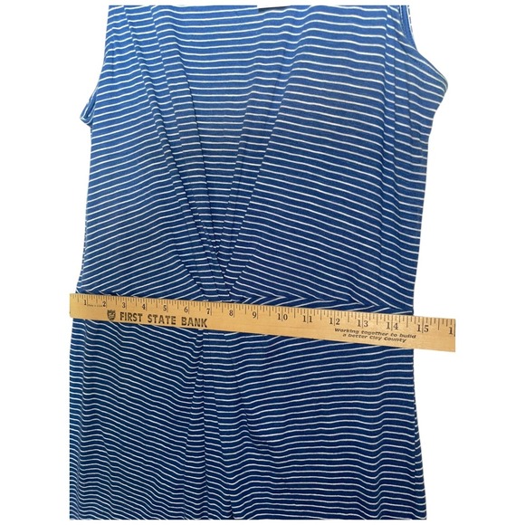 GAP Dress Women M Blue Striped Sleeveless Nautical Beach Twist Knot Knit Minimal - Picture 8 of 8